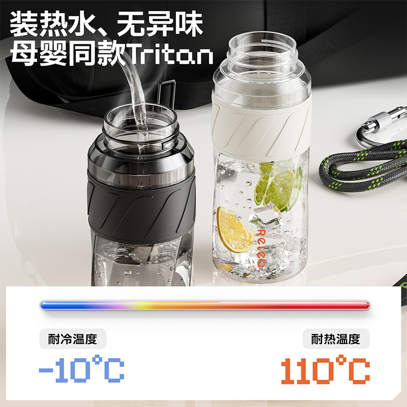 物生物 酷尔运动水杯1000ML(星轨白/极夜黑)颜色随机(单位:个)高清大图