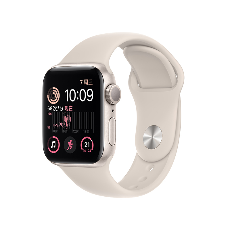 Apple Watch Series SE 智能手表 GPS版 44mm 星光色铝金属表壳 运动型表带