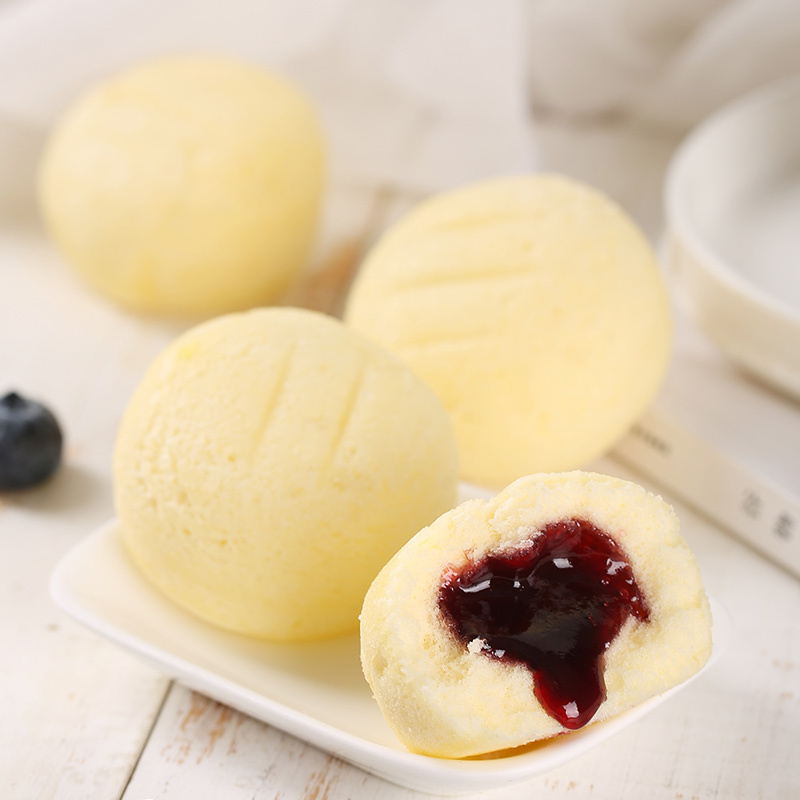 港荣蒸蛋糕蓝莓味325g*2 苏宁自营零食面包营养早餐糕点代餐点心休闲食品分享装