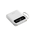 一禾亼物自带线10000mAh充电宝便携数显移动电源K106可带飞机3C认证（白色）