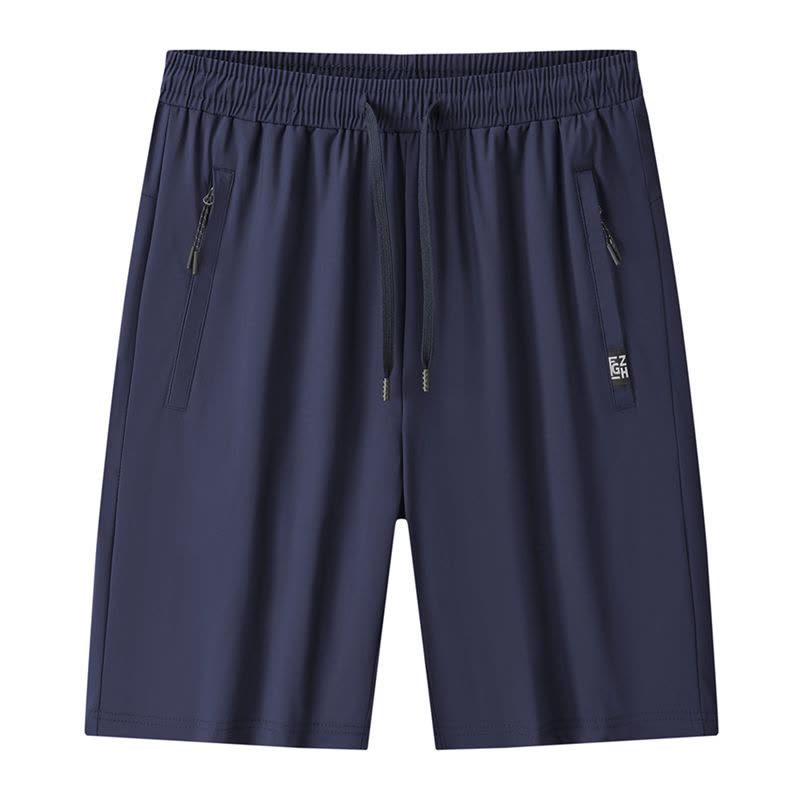 渔人船长夏季大码男士运动裤速干透气纯色运动休闲五分裤中裤弹力大裤衩图片