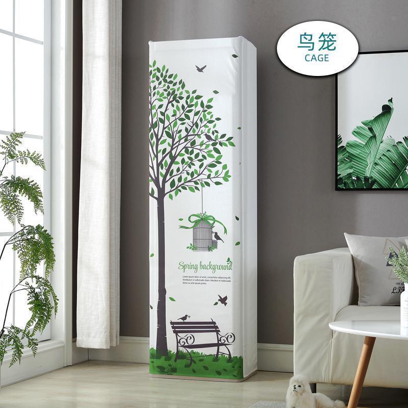森美人空调防尘罩 空调罩套 立式柜机柜式北欧简约布艺印花通用罩子 鸟笼180*55*35cm