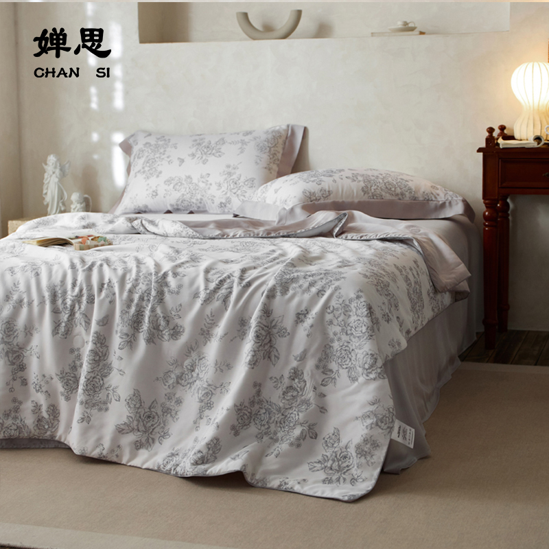 婵思 莱赛尔数码印花夏被 洛林灰高清大图