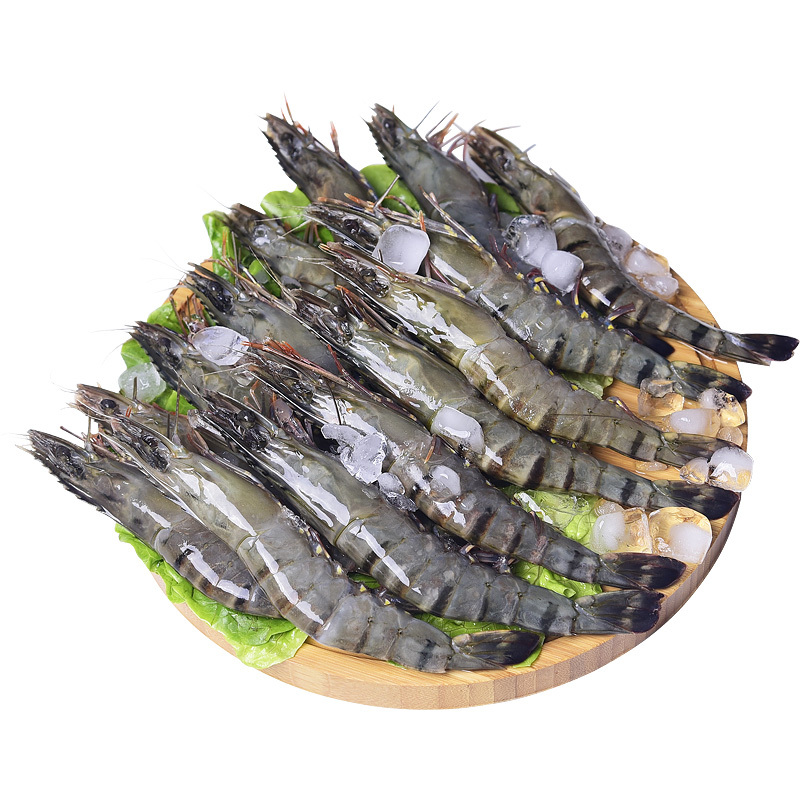 国联guolian越南冻生带头虎虾4050400g盒装海鲜水产黑虎虾
