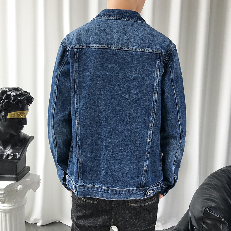 LEEVIRHINO秋冬新款男士牛仔服男大码男装时尚工装潮款韩版休闲百搭帅气中青年牛仔衣男夹克外套男衣服李维犀牛上衣