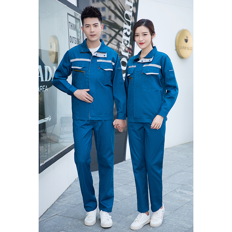 TMG8023 春秋工作服劳保服套装 拉链设计 前后反光条 内包边 七色可选高清大图
