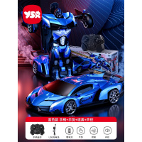 儿童2025新款手势感应变形遥控汽车金刚机器人赛车男孩玩具车礼物 50cm遥控车-兰博蓝【手感+遥控+喷雾+声控】