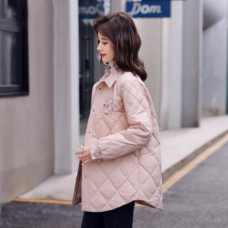 鸭鸭90鸭绒冬季女士羽绒服轻薄时尚宽松短款保暖外套