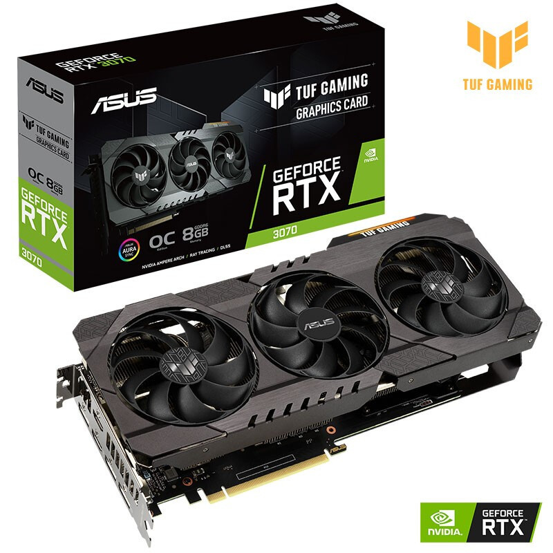 [赛博朋克2077推荐显卡]华硕 ASUS TUF-RTX3070-O8G-GAMING 吃鸡电竞游戏显卡+华硕雷鹰750W金牌全模电源