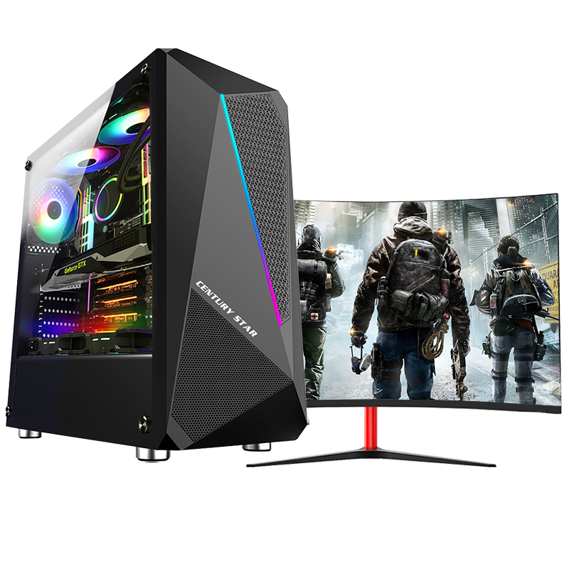 世纪之星(CENTURY STAR)九代酷睿i5六核/GTX750独显/8G DDR4内存/256GB固态 家用办商务公娱乐LOL游戏电脑 台式电脑 台式机 电脑主机+27英寸曲面