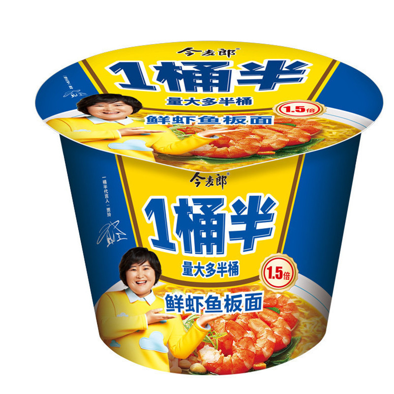 今麦郎一桶半鲜虾鱼板面桶140g