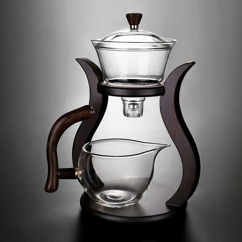 宫灯泡茶器创意宫灯玻璃泡茶壶半自动冲茶器盖碗功夫茶具高端套装家用