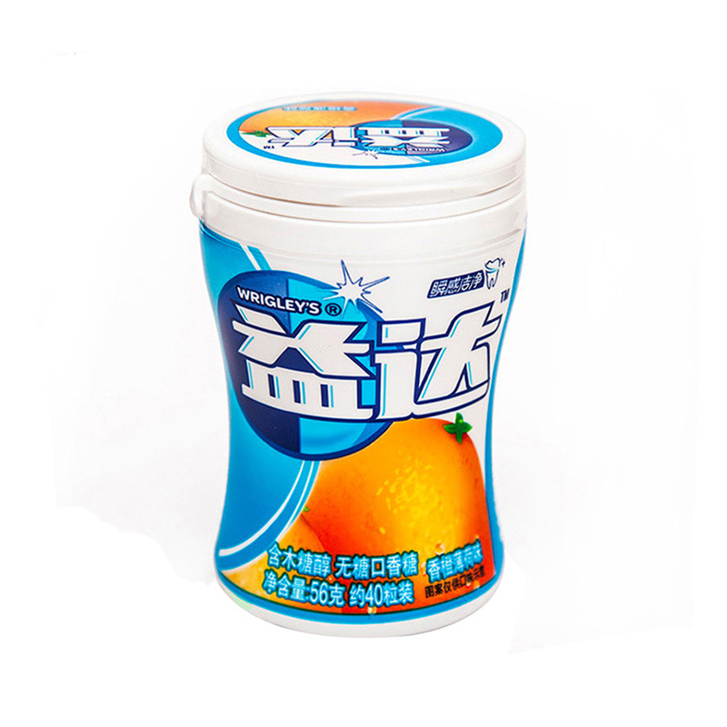 益达(Extra) 木糖醇 无糖口香糖(香橙薄荷味)40粒56g*6瓶装