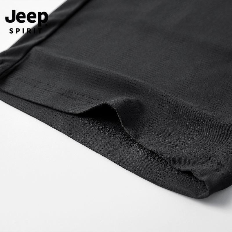 JEEP SPIRIT吉普男士速干圆领短袖T恤户外青年运动半袖打底衫透气简约套头衫男T恤