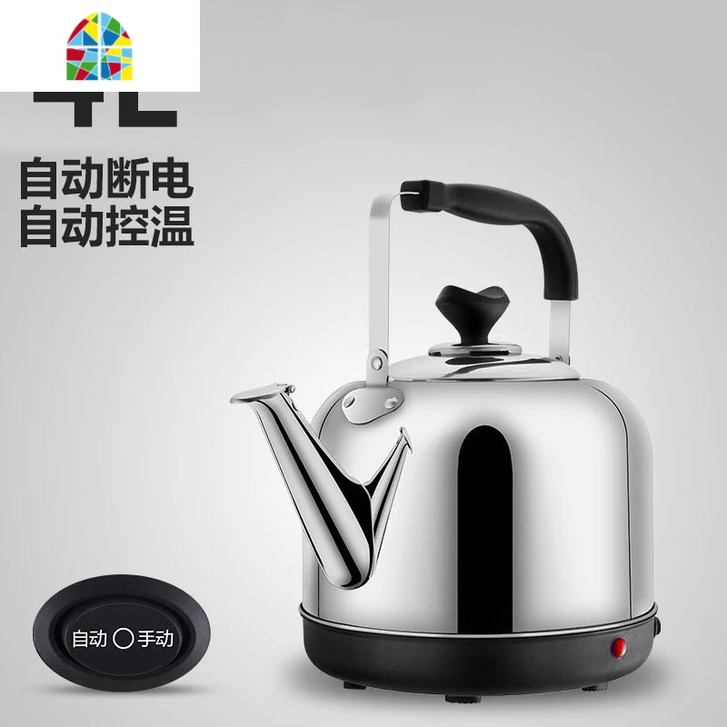 加厚超大容量10升鸣笛电热水壶不锈钢电壶烧开水壶家用 FENGHOU 加厚10升不自动断电送加热管一套