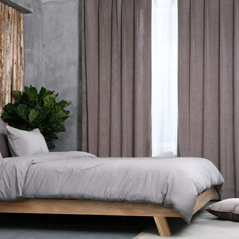 莫兰迪素色窗帘简约现代天鹅绒灰色窗帘布北欧遮光布卧室丝绒定制