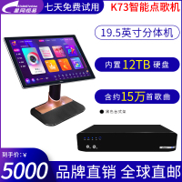 eVideo/视易 K73主机内置12TB硬盘+19.5吋触摸屏黑色台式架 智能高清KTV点歌机触摸屏家庭卡拉OK点唱机