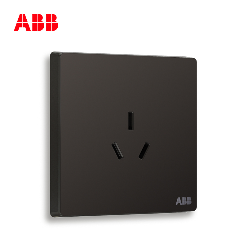 ABB开关插座 轩致无框 星空黑色 一位16A三孔空调插座AF206-885