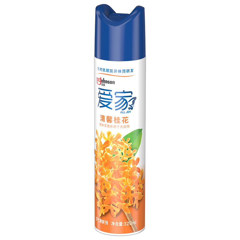 爱家(All Joy) 空气清新剂 清馨桂花 320ml 去味 卫生间除臭 香薰 除臭喷雾 芳香剂[新老包装随机发货]