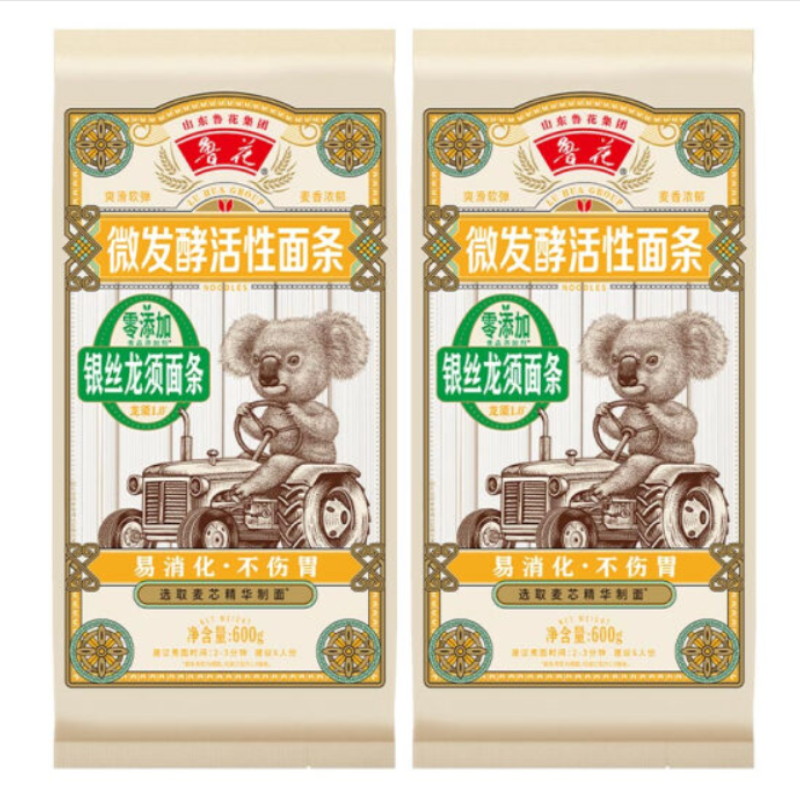 鲁花 考拉系列 银丝龙须面条600g*2