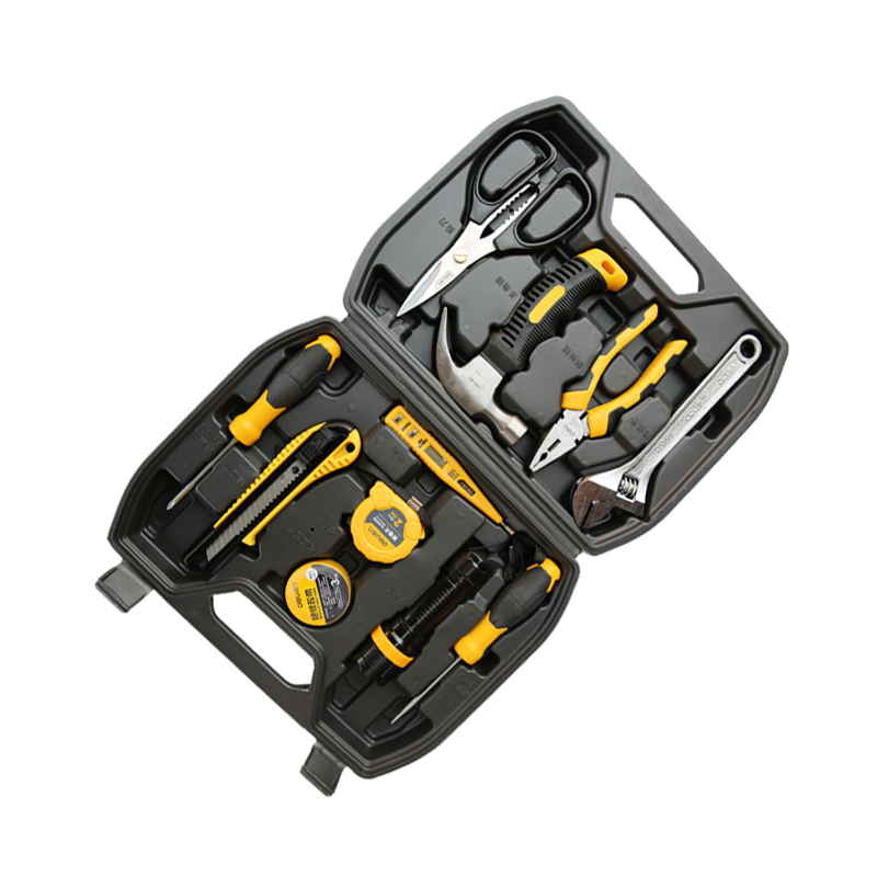得力(deli)DL1012 家用多功能五金工具箱手动工具套装 电工维修工具箱家用应急包12件