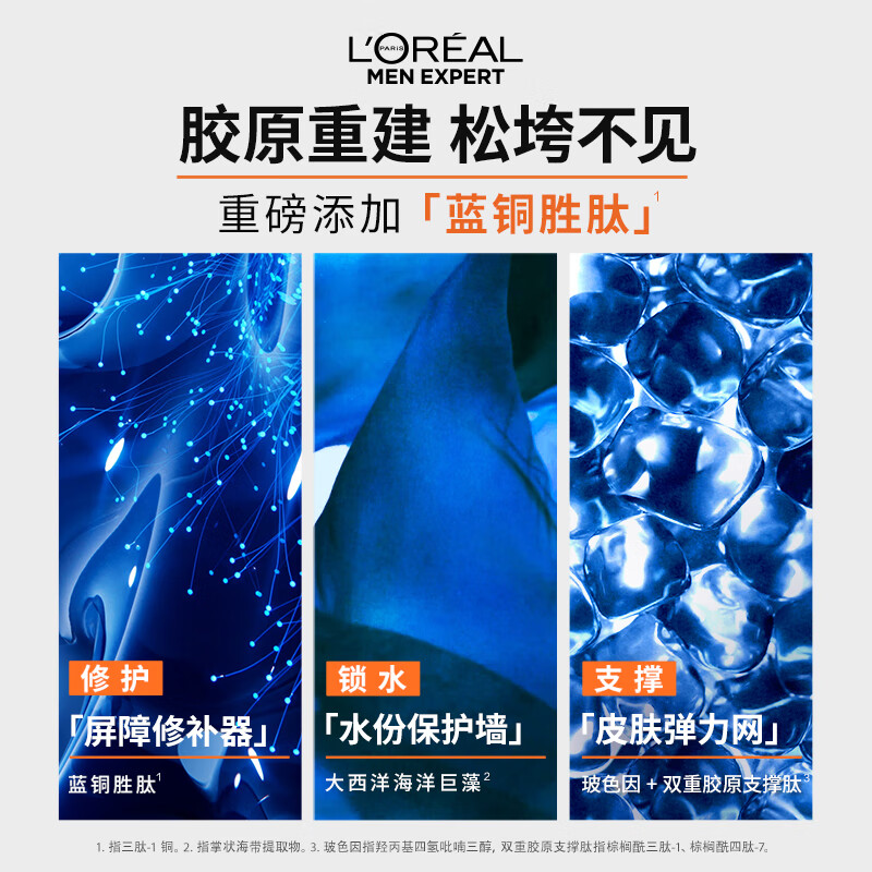 欧莱雅男士青春肌源淡纹玻色因水乳套装保湿护肤生日礼物高清大图