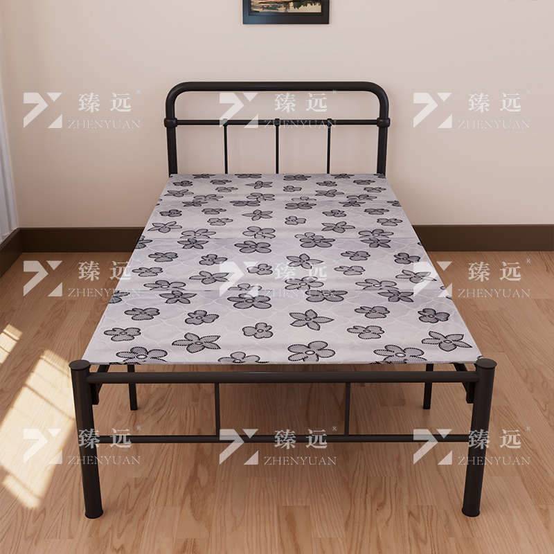 臻远 ZY4052511 钢木床简易折叠床单人床四折 1米银彩