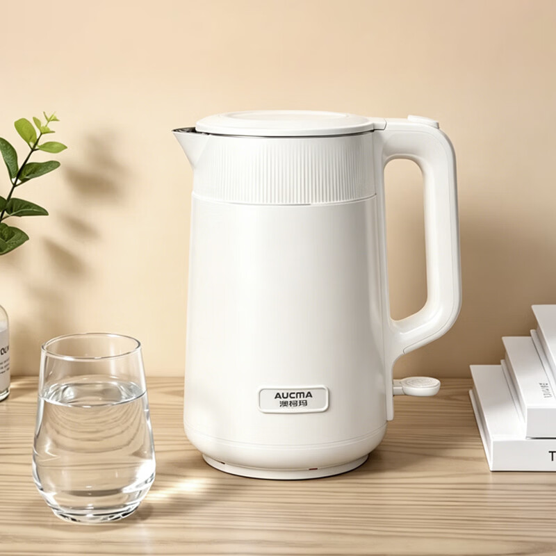 澳柯玛 双层防烫家用电热水壶1.5L 白色 ADK-1500W20高清大图