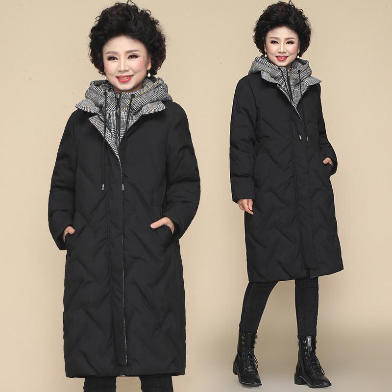 迪鲁奥(DILUAO)棉服女中老年女中长款2021新款中年人穿的妈妈秋冬外套高清大图