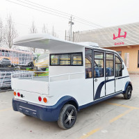婉晨电动观光巡逻车8座封闭巡逻皮卡车营区校区景区治安巡查车