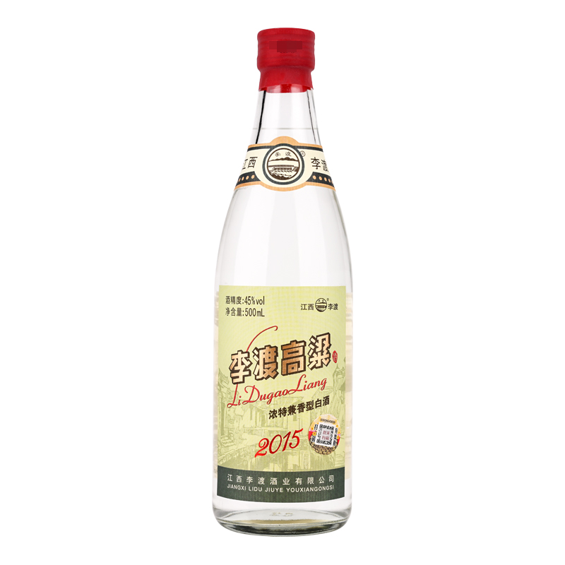 李渡高粱201545度500ml单瓶装光瓶白酒元代窖池粮食酒收藏春节礼品酒