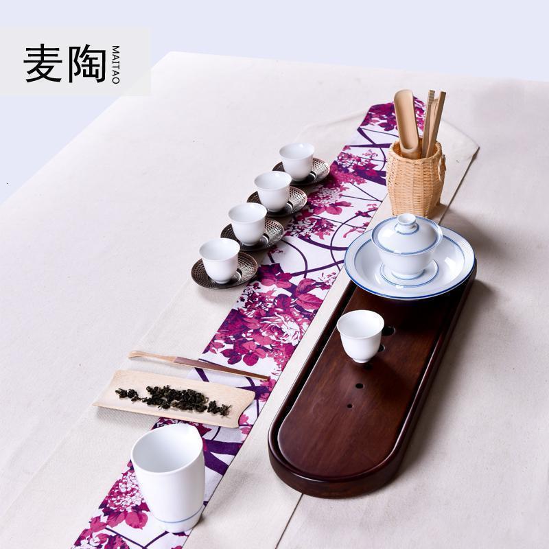 日式手工布艺棉麻茶席桌旗小茶杯托盘壶承功夫茶具配件摆件_276