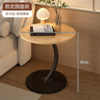 龙云天盾沙发边几边柜轻奢高级感小茶几移动床头床边置物架迷你阳台小桌子 黑架原木色【法式小桌】大号40cm
