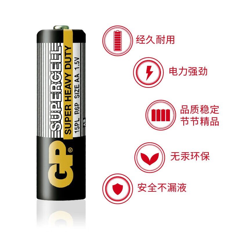 超霸(GP)7号电池40粒七号碳性干电池黑超适用于耳温枪/血氧仪/血压计/血糖仪/鼠标等7号/AAA/R03 商超同款高清大图
