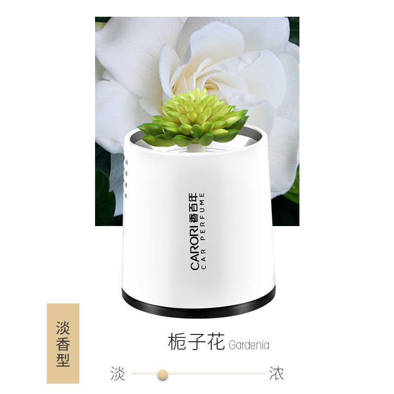 香百年车载香薰车用固体香膏摆件除异味空气清新剂 JY-128 多肉栀子花-淡香