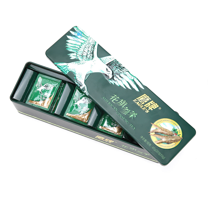 鹰牌(PRO&EAGLE) 花旗参茶铁盒装 60g(3g/袋*20包)西洋参茶 配有手提袋