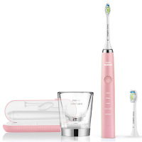 飞利浦(PHILIPS) 电动牙刷 成人声波震动钻石系列(自带刷头*2+充电旅行盒+充电玻璃杯) 粉钻HX9362/67