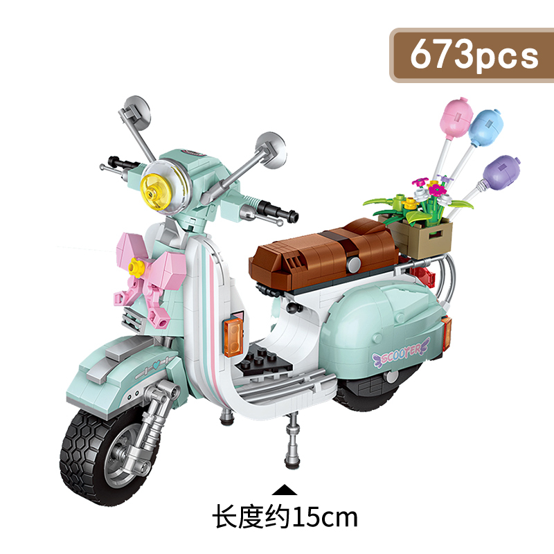 俐智(Loz)积木 小颗粒拼装玩具摩托车模型 摩托迷你MINI COOPER 玩具积木 1117/小绵羊673PCS