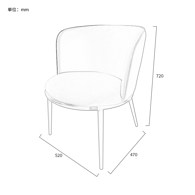 富莱斯宝 椅子休闲椅洽谈椅办公椅 520*470*720 /张高清大图