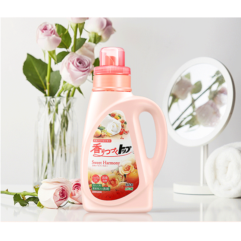 LION狮王 TOP花香衣物柔顺剂通用洗衣液 850g花果香 瓶装高清大图