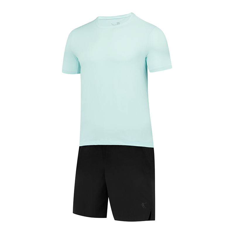 乔丹(QIAODAN) 男款针织短袖T恤衫 夏季速干冰感防晒衣 云水蓝 KHS33251147S高清大图