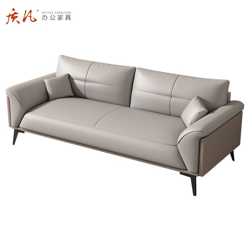苏宁 质凡 办公家具轻奢简约接待会客办公沙发 西皮3+1高清大图