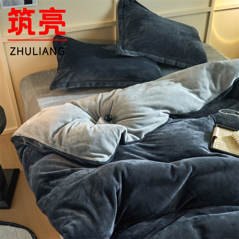 筑亮 牛奶绒三件套 A24 套高清大图