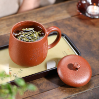 金镶玉蒋旭东老师手工紫砂杯茶杯茶水分离男士商务办公个人泡茶杯420ml 大自在紫砂杯