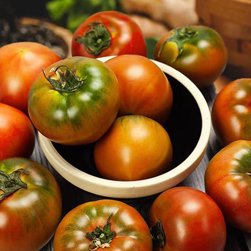 [西沛生鲜]丹东铁皮西红柿 净重3斤 精品 草莓柿子绿腚番茄自然熟生吃应季新鲜水果高清大图