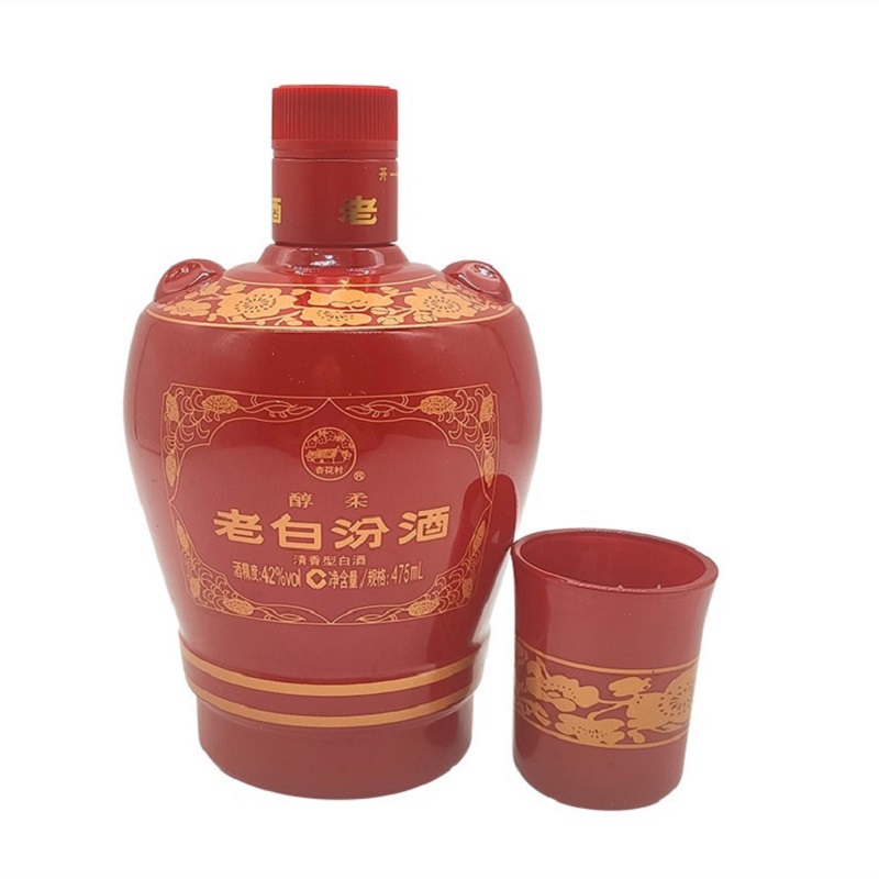 山西汾酒42度老白汾酒 醇柔 杏花村酒清香型475ml*2 双支装醇柔老白汾 送礼礼盒高清大图