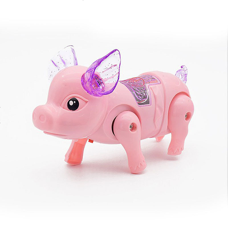 网红猪电动牵绳发光小猪牵绳小猪卡通音乐牵绳猪儿童玩具