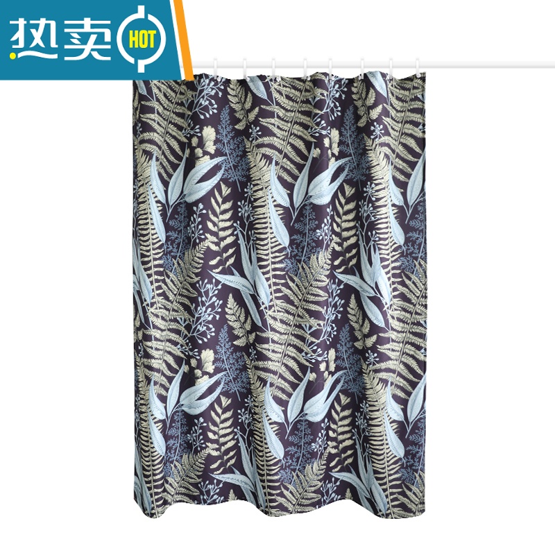 敬平卫生间浴帘防水布套装浴室门帘加厚挂帘免打孔洗澡隔断帘高清大图