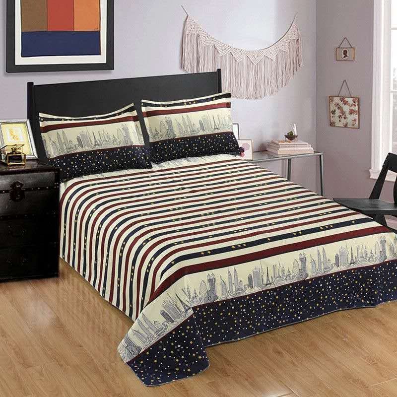 床单单件亲肤磨毛斜纹简约被单单件夏季单双人非纯棉学生宿舍床单