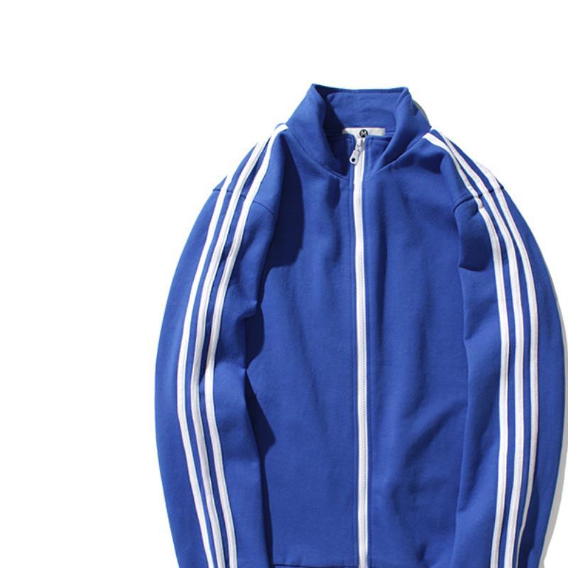 yuansuke潮牌运动春秋休闲棒球服立领夹克外套男学生街舞三道杠上衣加